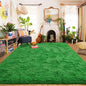 Amearea Premium Soft Fluffy Rug Modern Shag Carpet, Fuzzy Shaggy Rugs for Bedroom Living Room Teen Apartment Decor, Comfortable Indoor Furry Dorm Carpets, Green 5x7.5 Feet