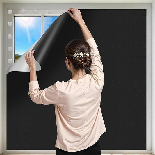 100% Blackout Curtains for Bedroom 2 Pack 79"x57" Portable Window Blinds Cover Adhesive Thermal Blackout Blinds No Drill Guard Blind Window Shades Temporary Room Darkening Shades for Skylight RV Dorm