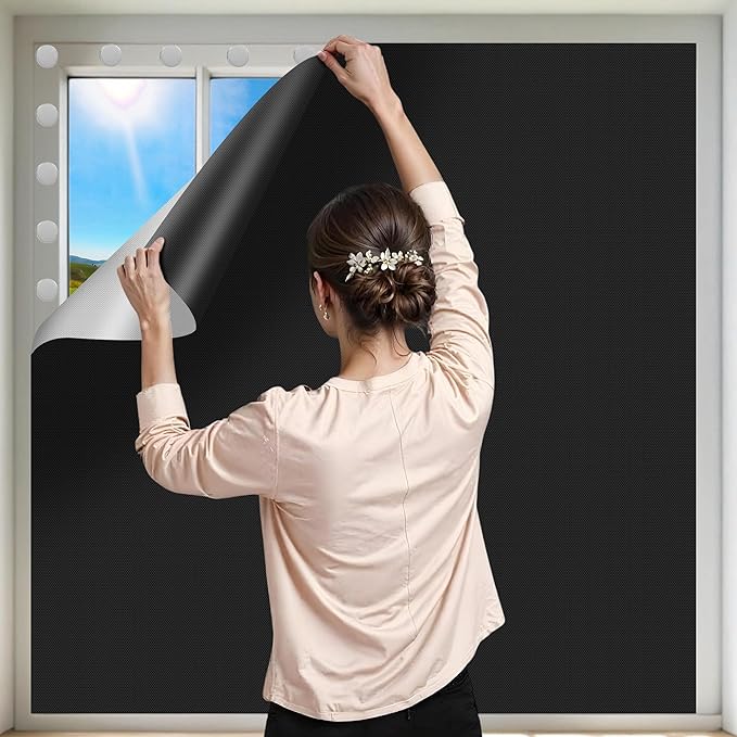 100% Blackout Curtains for Bedroom 2 Pack 118"x57" Portable Window Blinds Cover Adhesive Thermal Blackout Blinds No Drill Guard Blind Window Shades Temporary Room Darkening Shades for Skylight RV Dorm