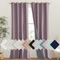 NICETOWN Chaise Mauve Vintage Linen 100% Blackout Curtains for Living Room, Thermal Insulated Curtains 108" Long, Noise Reducing Window Treatment Drapes for Hall Room, 52" Wide Per Panel, Set of 2