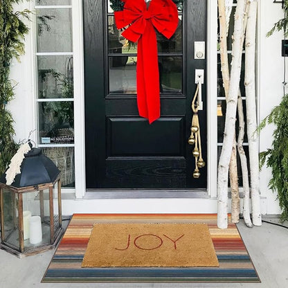 Front Door Mat Outside Entrance - 2x3 Ombre Non-Slip Washable Doormat Indoor Outdoor Mat Rust Blue Modern Rainbow Entry Rug Small Throw Rugs for Entryway Bedroom Kitchen Front Porch Decor
