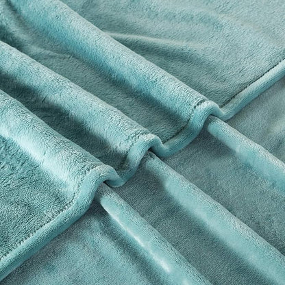 TASTHROW Large Flannel Fleece Throw Blanket, 50×70 Inch - Cozy Lightweight Thick Blanket - All Seasons Suitable for Women, Men and Kids (Bluishgreen)