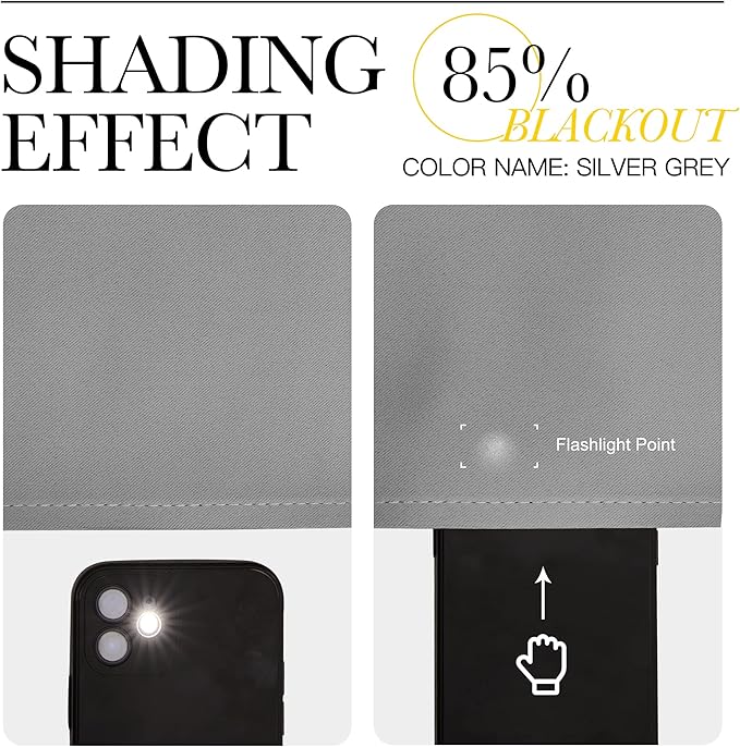 NICETOWN RV Blackout Curtains for Camper Windows, Short Room Darkening Home Decoration Thermal Insulated Rod Pocket Blackout Blinds & Drapes for Small Windows (Silver Grey, 2 Panels, W34 x L40)