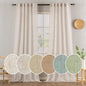 MIULEE Natural White Linen Curtains 90 Inch Long 2 Panels Set for Bedroom Living Room, Soft Thick Linen Textured Window Drapes Semi Sheer Light Filtering Rod Pocket Back Tab Farmhouse Cream Ivory