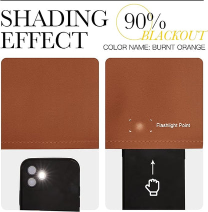 NICETOWN Burnt Orange Modern Blackout Curtains for Small Window, Thermal Insulated and Privacy Room Darkening Drape Panels for Boy's Guest Room Door Short Window (2 Panels, W42 x L45 -Inch)