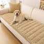 Smiry Couch Cover for Dogs Washable, Non Slip Fuzzy Pet Couch Covers for 3 Cushion Sofa Pet Friendly, Thick Soft Sofa Slipcovers Cushion Protector (Camel, 27.6" x 47")