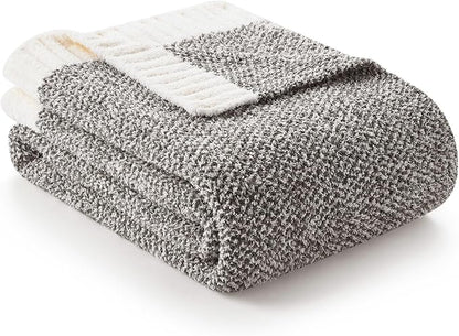 Snuggle Sac Ultra Soft Grey Bedding Blanket Twin XL, Warm Fluffy Microfiber Blankets for Bed, Living Room, Oversized Bed Blanket, Heather Dark Grey, 66x90 inches