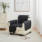 Great Bay Home Reversible Chair Cover - Washable Slipcover Furniture Protector with Elastic Straps - Perfect for Kids & Pets - Quilted & Stitched Detail (Black/Taupe)