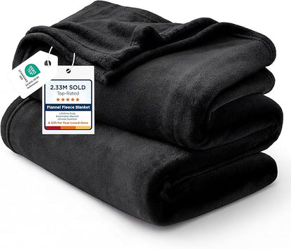 Bedsure GentleSoft Fleece Blanket California King Size Black - Lightweight Plush Fuzzy Cozy Soft Bed Blankets, 102x96 inches