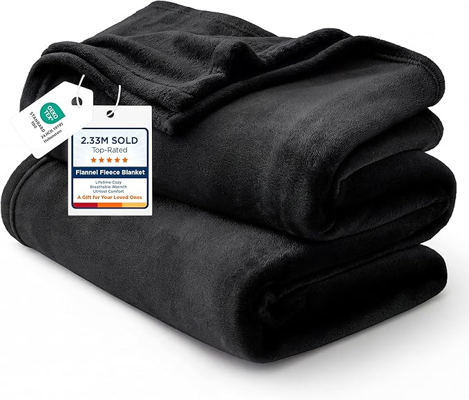 Bedsure GentleSoft Fleece Bed Blankets Full Size Black - Soft Lightweight Plush Fuzzy Cozy Luxury Blanket Microfiber, 84x90 inches
