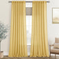 Gold Curtains for Living Room Back Tab Modern Farmhouse Semi Sheer Curtains 96 inches Long 2 Panels Set Muted Neutral Window Curtain for Dining Room Bedroom 52x96