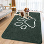 Smiry Dog Door Mat for Muddy Paws, Absorbent Dirt Trapper Non Slip Quick Dry Washable Chenille Mat for Mud Dogs, Entry Rug for Indoor and Outdoor (59x35 Inches, Green and White)