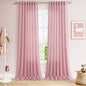 Nanspring Rose Linen Curtains 102 Inches Long 2 Panel Set Back Tab Rod Pocket Semi Sheer Light Filtering Burlap Style Extra Long High Window for Neutral Farmhouse Decor Curtains in Living Room 52x102