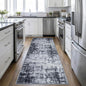2.6'x8' Runner Rug Washable Rug;Modern Abstract Soft Thin Runner Rug Dark-Black
