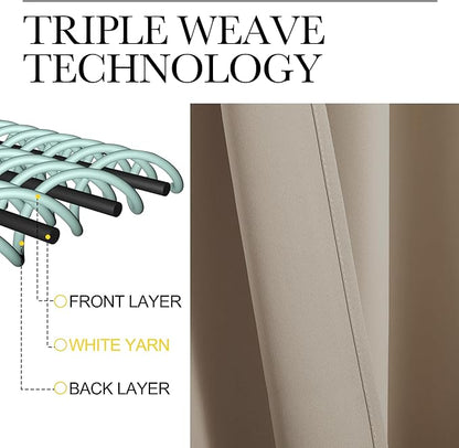 NICETOWN RV Blackout Curtains for Camper Windows, Taupe, 42" x 36", Set of 2, Kitchen Curtains, Short Blackout Drapes, Thermal Insulated Rod Pocket Window Treatment Draperies for Nursery