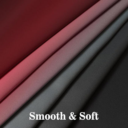 Yakamok Blackout Ombre Burgundy and Black Curtains for Bedroom, Gradient Room Darkening Curtains, Grommet Thermal Insulated Light Blocking Window Drapes/Curtain for Living Room,52 x 63 Inch,2 Panels