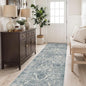 2'6"x8' Washable Hallway Runner Rug - Non Slip Kitchen Runner Rugs with Rubber Backing Vintage Low-Pile Carpet Runners for Entryway Dining Room Laundry Room Home Decor (Blue)