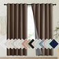 NICETOWN Coffee Vintage Linen 100% Blackout Curtains for Playroom, Thermal Insulated Curtains 72" Long, Noise Reducing Window Treatment Drapes for Laundry Room, 62" Wide Per Panel, Set of 2