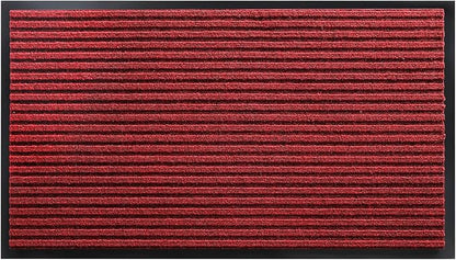 Yimobra Front Door Mat Outdoor Indoor Entrance, 100% Waterproof All-Season All Weather Doormat, Welcome Matt Outside Entry, Non Slip, Low Profile, Heavy Duty Patio Porch Floor Mats,36 x 17,Black Red