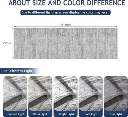 Washable Runner Rugs 3x10 Abstract Kitchen Runner Rug Non Slip Backing, Ultra-Thin Carpet Runners for Hallway 10 ft,Long Rug Runner for Entryway Living Room Bedroom Laundry Room