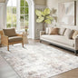 Washable Rugs 5x7 Area Rugs for Living Room,Modern Abstract Rugs for Bedroom,Large Carpets,Ultra Soft Faux Wool Retro Dining Room Rug,Non Slip&Non-Shedding Low Pile Print Rug- Beige Grey