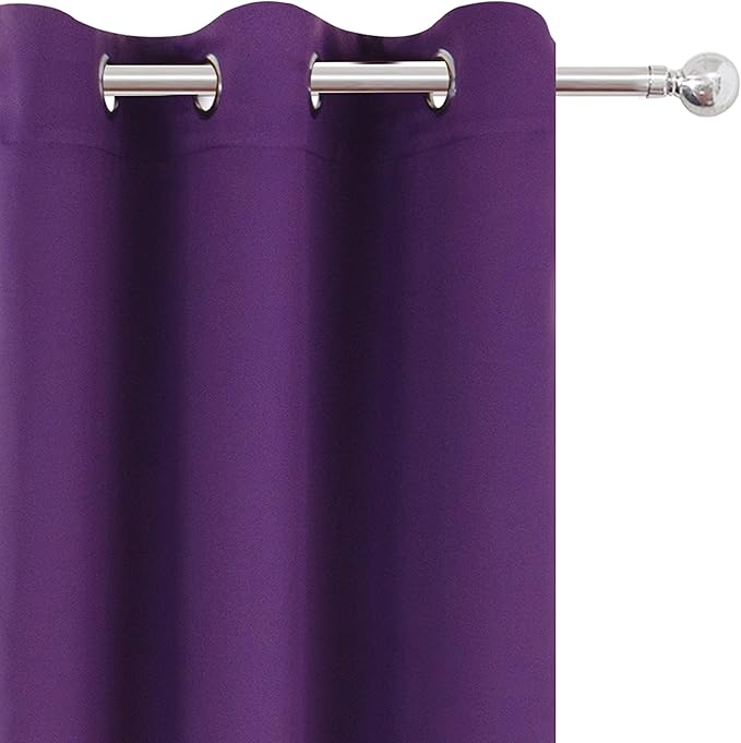 LEMOMO Blackout Curtains 42 x 84 Inch/Purple Curtains Set of 2 Panels/Room Darkening Curtains for Living Room and Bathroom
