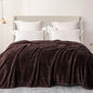 Exclusivo Mezcla Plush Fuzzy Fleece Bed Blanket Queen Size, Super Soft, Fluffy and Warm Blankets for Couch, Bed, All Season (Coffee, 90x90 Inches)