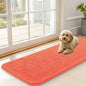 OLANLY Dog Door Mat for Muddy Paws 47x17, Absorbs Moisture and Dirt, Absorbent Non-Slip Washable Doormat, Quick Dry Chenille Mud Mat for Dogs, Entry Indoor Entryway Carpet for Inside Floor, Coral