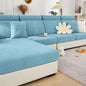 Sofa Covers Couch Covers for Sofa Pet Friendly Couch Cushion Covers Universal Sofa Covers Washable Stretch Slipcovers for Sectional Sofa (Texture Sea Blue, 3 Seats + Chaise Cover)