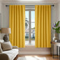 Deconovo Blackout Curtains, Thermal Insulated, W52 x L63 2 Panels, Back Tab, Machine Washable, Room-Darkening Drapes for Bedroom/Living Room Mellow Yellow