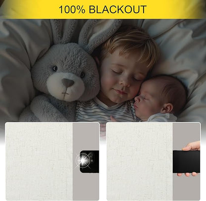 Extra Wide 70 Inch Blackout Curtains & Drapes 108 Inch Long 2 Panel for Sliding Glass Doors Modern Farmhouse Linen Blend Heavy Floor to Ceiling Large Window Bedroom Drape 70x108 Length Cream Off White
