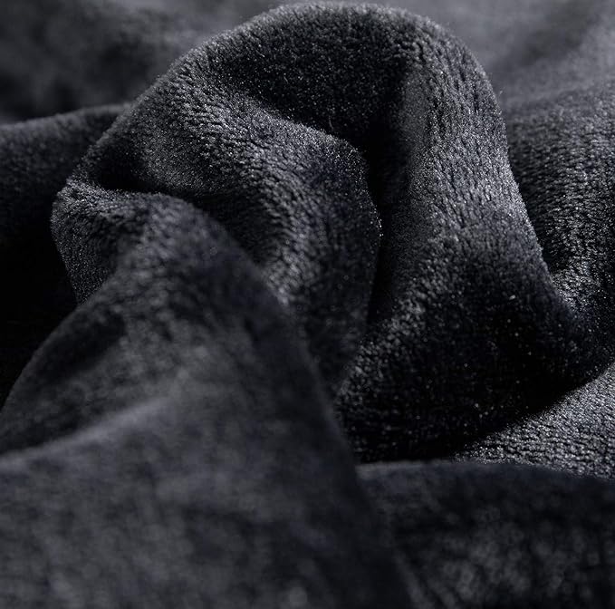 TASTHROW Large Flannel Fleece Throw Blanket, 60×80 Inch - Cozy Lightweight Thick Blanket - All Seasons Suitable for Women, Men and Kids (Black)