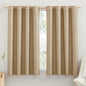 NICETOWN 100% Absolutely Blackout Linen Curtains with Thermal Insulated White Liner, Camel, 52" Wide by 48" Long, 2 Pieces, Linen Blend Window Drapes Privacy Window Treatments for Bedroom/Kids Room