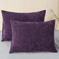 CaliTime Throw Pillow Covers Decorative 20 X 26 Inches Pack of 2 Cozy Chenille Standard Pillow Shams Cases for Couch Sofa Bed Living Room Home Plum Purple
