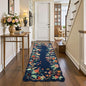 Rugflix 2x6 Runner Rug for Hallway, Washable Kitchen Runner Non Slip, Soft Low Pile Entryway Carpet, Vintage Floral Stain Resistant Long Laundry Room Rugs for Bedroom, Stairs