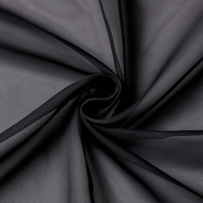 Extra Long Black Sheer Curtains for Bedroom Living Room 120 Inches Long 2 Panels Set, Solid Soft Light Filtering Rod Pocket Sheer Window Curtains, Black, Each 59" Wx120 L Inch