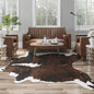 AROGAN Western Decor Faux Fur Cowhide Rug, 4.6x5.2 Feet Premium Animal Skin Cow Hide Rug, Sturdy Cow Print Rugs for Wall Decor, Western Floor Carpet for Bedroom Living Room, Black and Brown
