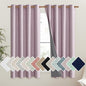 NICETOWN Pink Vintage Linen 100% Blackout Curtains for Living Room, Thermal Insulated Curtains 45" Long, Noise Reducing Window Treatment Drapes for Hall Room, 52" Wide Per Panel, Set of 2