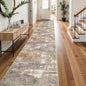 3x20 Washable Kitchen Runner Rug: Modern Abstract Runners for Hallway Soft Non Slip Rugs with Rubber Backing Low Pile Thin Floor Carpet for Entryway Bedroom Bathroom Bedside Indoor(Brown/Brick,3x20)