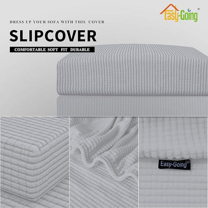 Easy-Going Stretch Chair Cushion Cover Sofa Cushion Furniture Protector Sofa Seat Sofa Slipcover Sofa Cover Soft Flexibility with Elastic Bottom(Chair Cushion, Silver Gray)