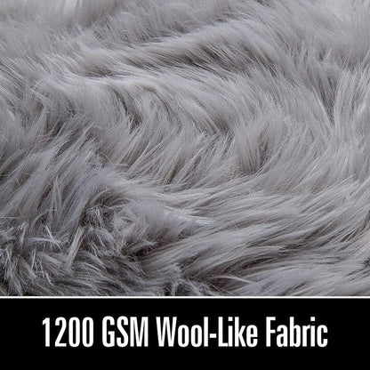LOCHAS Soft Fluffy Faux Fur Rugs for Bedroom Bedside Rug 2x4 Feet, Washable, Furry Sheepskin Area Rug for Living Room Girls Room, Luxury Shag Carpet Home Decor, Grey