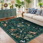 OPPODREAM Animal Soft Area Rugs 5x7, Washable Green Rug with Non Slip Backing, 5 x 7 Faux Cashmere Low-Pile 5x7 Carpet