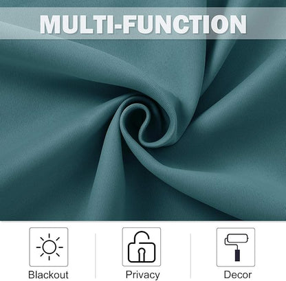 NICETOWN Blackout Curtains - Elegant Home Grommet Design Small Window Curtain Panels for Kitchen/Bathroom/Half Window Christmas Decor, 42W by 36L 1.2 inches Header, 2 Pieces, Sea Teal