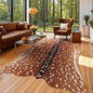 AROGAN Premium Deer Print Rug 4.6x5.2 Feet, Machine Washable Faux Fur Rug, Non-Slip Animal Print Hide Deer Skin Area Rug for Bedroom Living Room Home Decor
