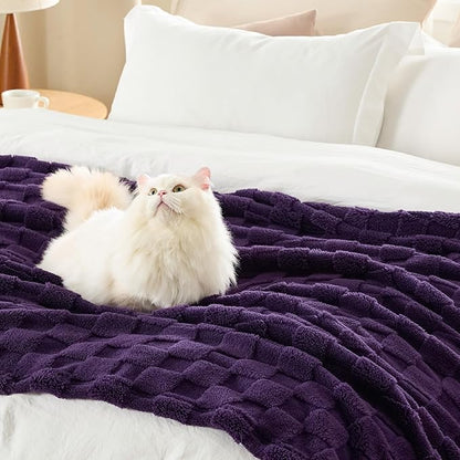 Bedsure GentleSoft Purple Throw Blanket for Couch - Super Soft Cozy Blankets Gifts for Kids Girls, Cute Small Fleece Mother's Day Throws for Bedroom Home Decor, 50x70 Inches