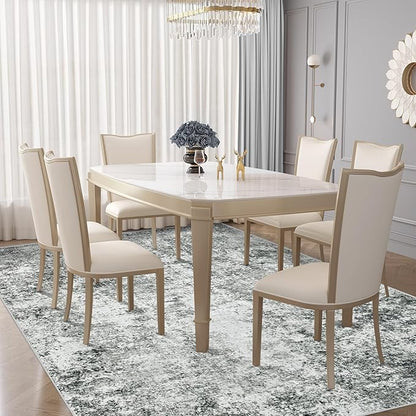 XLUEZ 6x9 Area Rugs for Living Room, Washable Modern Abstract Large Area Rug Neutral Soft Non Slip Kids Rug Stain Resistant Indoor Carpet for Bedroom Nursery Dining Room Playroom(Grey, 6'x9')