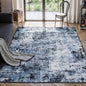 Rugflix 5x7 Area Rugs for Living Room, Washable Large Rug Stain-Resistant Low Pile, Modern Dark Carpet for Dining Room Home Office Kid Room Nursery Bedroom, Navy Blue/Black