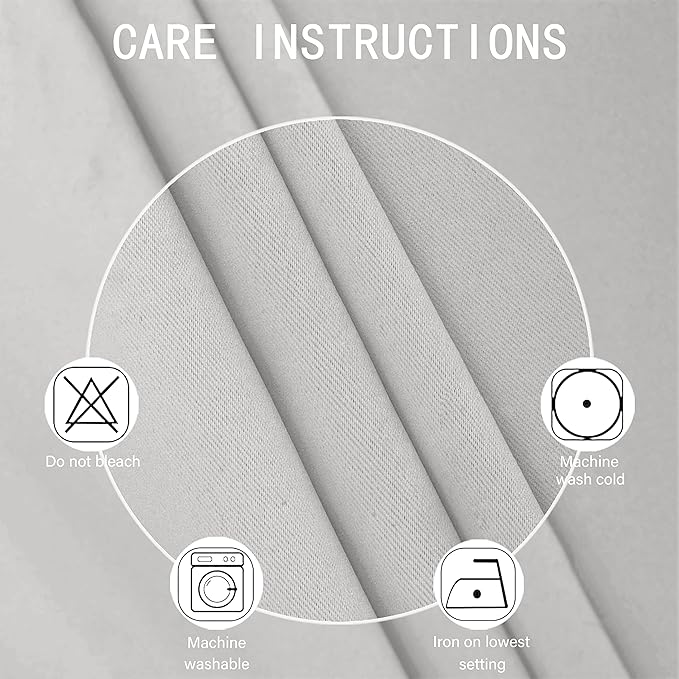 LEMOMO Light Grey Blackout Curtains 34 x 63 Inch Length/Set of 2 Curtain Panels/Thermal Insulated Room Darkening Blackout Curtains for Bedroom