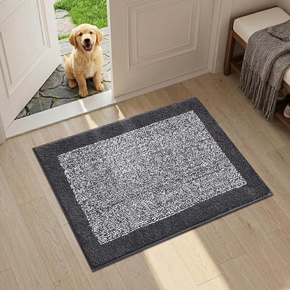 Bathroom Rugs 24x17 Non Slip Washable, Dark Grey Bath Mat for Bathroom Floor Tub, Soft Absorbent Quick Dry Mats for Shower, Bathtub,Home Decor