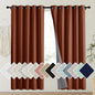 NICETOWN 100% Absolutely Blackout Linen Curtains with Thermal Insulated Liner, 62" Wide, 2 Panels, 63" Long Drapes, Grommet Retro Burnt Orange Linen Curtains Vertical Drapes Privacy for Kitchen
